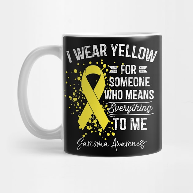 I Wear Yellow Shirt Sarcoma Cancer Yellow Ribbon Awareness by LaurieAndrew